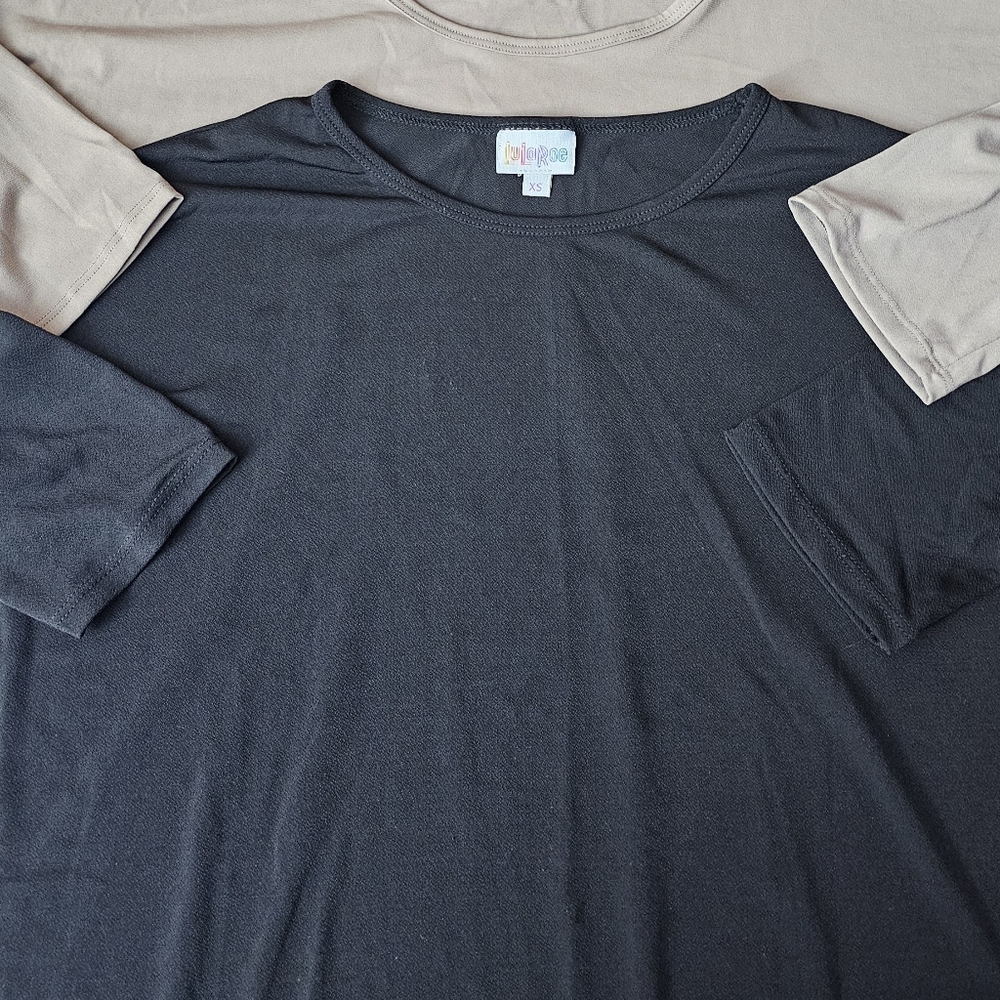 LuLaRoe Irma Shirts in Black with Tan #MA-B63